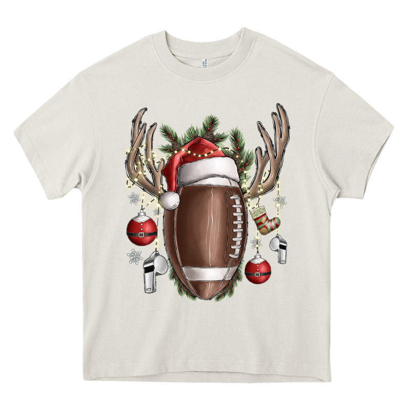 Christmas Football Heavy Core Tee by SublimationCraftShop | Teevron