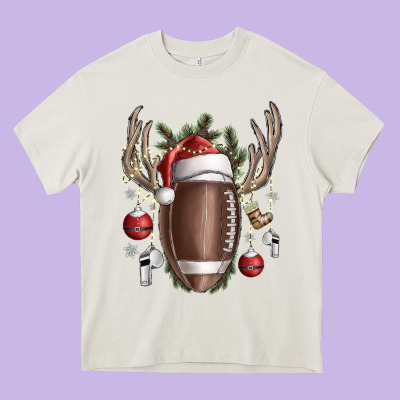 Christmas Football Heavy Core Tee Designed By Sublimationcraftshop