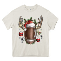 Cream christmas football Heavy Core Tee - SublimationCraftShop