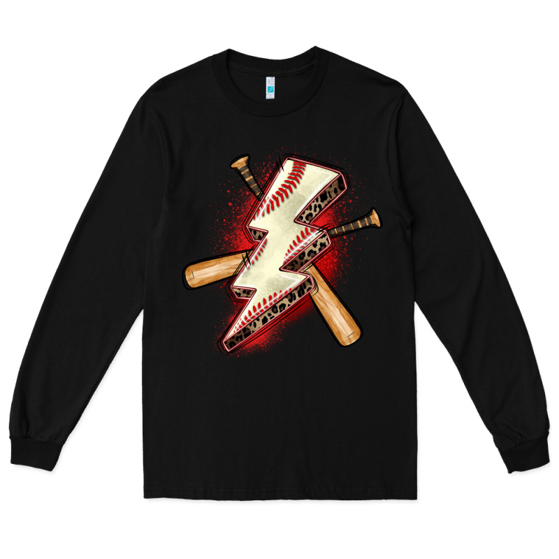 Baseball Lightning Bolt Long Sleeve Tee by Zillion Design Studio | Teevron