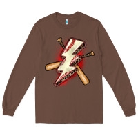 Chestnut baseball lightning bolt Long Sleeve Tee - Zillion Design Studio