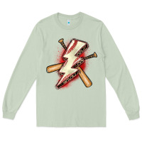 Matcha baseball lightning bolt Long Sleeve Tee - Zillion Design Studio