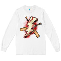 White baseball lightning bolt Long Sleeve Tee - Zillion Design Studio