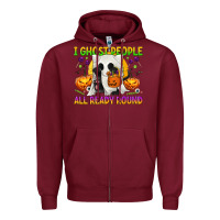 I Ghost People All Ready Round Zipper Hoodie | Teevron