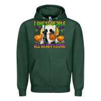 Sports Green I Ghost People All Ready Round Zipper Hoodie - texasbilliewilder