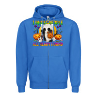 True Royal I Ghost People All Ready Round Zipper Hoodie - texasbilliewilder