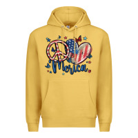 Antique Gold peace love 'merica Premium Hoodie - MaliasSmallBusiness