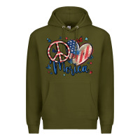 Army Green peace love 'merica Premium Hoodie - MaliasSmallBusiness
