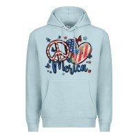 Blue Mist peace love 'merica Premium Hoodie - MaliasSmallBusiness