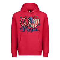 Cardinal peace love 'merica Premium Hoodie - MaliasSmallBusiness