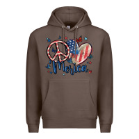 Coffee peace love 'merica Premium Hoodie - MaliasSmallBusiness