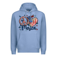 Colony Blue peace love 'merica Premium Hoodie - MaliasSmallBusiness