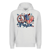 Dove Grey peace love 'merica Premium Hoodie - MaliasSmallBusiness