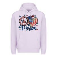 Lilac peace love 'merica Premium Hoodie - MaliasSmallBusiness