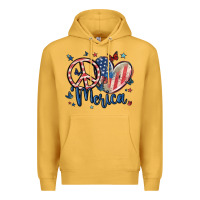 Mustard peace love 'merica Premium Hoodie - MaliasSmallBusiness