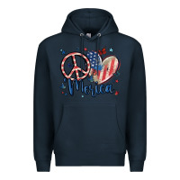 Navy peace love 'merica Premium Hoodie - MaliasSmallBusiness