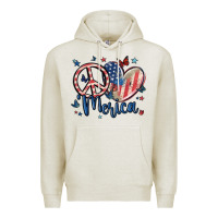 Oatmeal Heather peace love 'merica Premium Hoodie - MaliasSmallBusiness