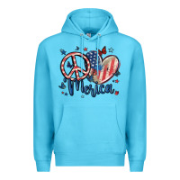 Ocean Blue peace love 'merica Premium Hoodie - MaliasSmallBusiness