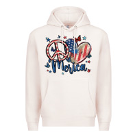 Pale Pink peace love 'merica Premium Hoodie - MaliasSmallBusiness