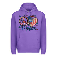 Purple peace love 'merica Premium Hoodie - MaliasSmallBusiness