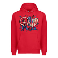 Red peace love 'merica Premium Hoodie - MaliasSmallBusiness