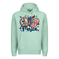 Seafoam peace love 'merica Premium Hoodie - MaliasSmallBusiness