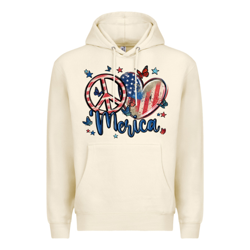 Peace Love 'merica Premium Hoodie by MaliasSmallBusiness | Teevron