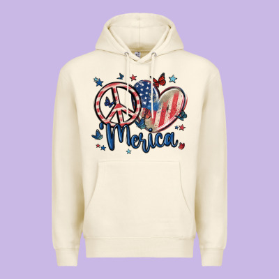 Peace Love 'merica Premium Hoodie Designed By Maliassmallbusiness