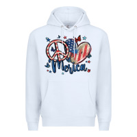 White peace love 'merica Premium Hoodie - MaliasSmallBusiness