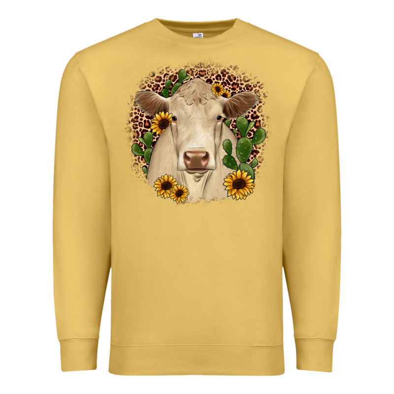 Charolais Leopard Cactus Sunflower Premium Sweatshirt by JahusDesignShop | Teevron