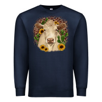 Navy charolais leopard cactus sunflower Premium Sweatshirt - JahusDesignShop
