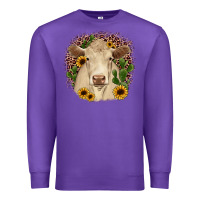 Purple charolais leopard cactus sunflower Premium Sweatshirt - JahusDesignShop