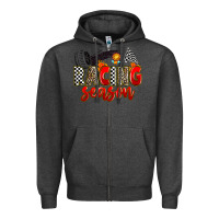 Charcoal Heather racing season Zipper Hoodie - Zillion Design Studio