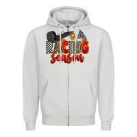 Dove Grey racing season Zipper Hoodie - Zillion Design Studio
