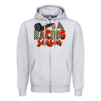 Heather Grey racing season Zipper Hoodie - Zillion Design Studio