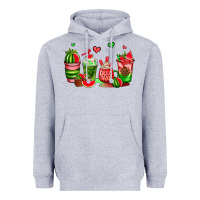 Heather Grey watermelon coffee cups Heavyweight Hoodie - AdoDesignShop