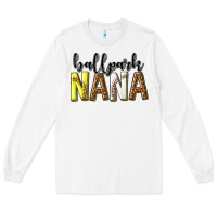 White ballpark nana with leopard Long Sleeve Tee - texasbilliewilder