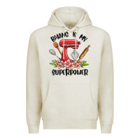 Oatmeal Heather baking is my superpower malia Premium Hoodie - MaliasSmallBusiness