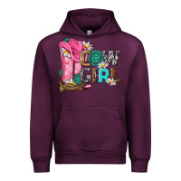 Mauve Wine western cowgirl Urban Hoodie - NancyCooperArtShop