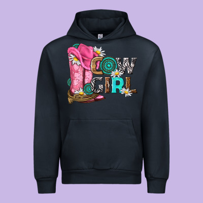 Western Cowgirl Urban Hoodie Designed By Nancycooperartshop