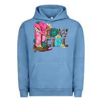 Pigment Pebble Blue western cowgirl Urban Hoodie - NancyCooperArtShop