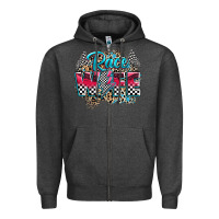 Charcoal Heather race wife Zipper Hoodie - Zillion Design Studio