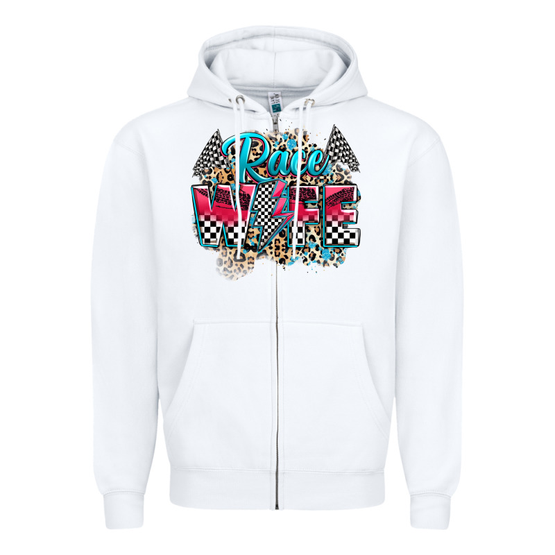 Race Wife Zipper Hoodie by Zillion Design Studio | Teevron