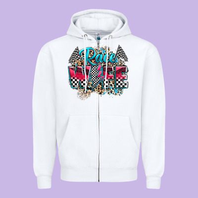 Race Wife Zipper Hoodie Designed By Zillion Design Studio