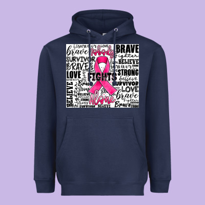 Breast Cancer Nobody Fights Alone Heavyweight Hoodie Designed By Jahusdesignshop