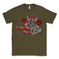 Army Green my valentine has paws french bulldog Classic Tee - RanaPortraitStore