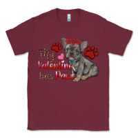 Burgundy my valentine has paws french bulldog Classic Tee - RanaPortraitStore