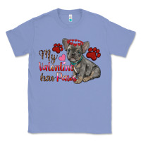 Colony Blue my valentine has paws french bulldog Classic Tee - RanaPortraitStore