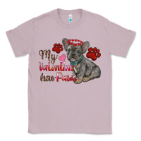 Lilac my valentine has paws french bulldog Classic Tee - RanaPortraitStore
