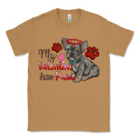 Toasted Coconut my valentine has paws french bulldog Classic Tee - RanaPortraitStore